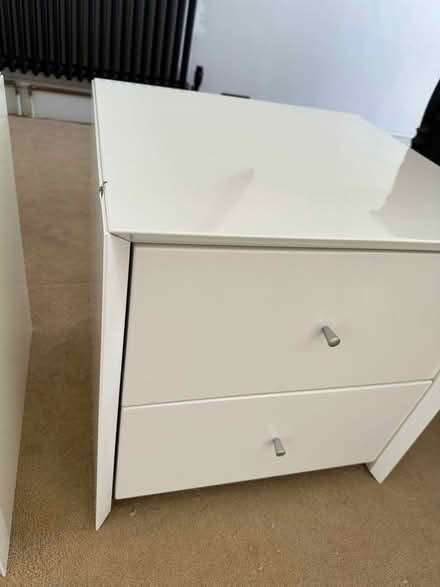 Photo of free 2 white bedside cabinets (Burton green) #4