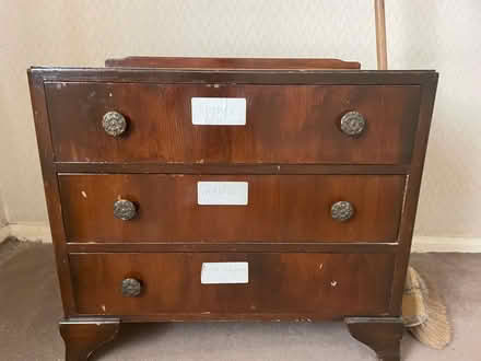 Photo of free Wood chest of drawers (Yaxley) #1