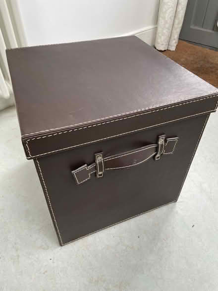 Photo of free Brown faux leather storage box (SE5) #1