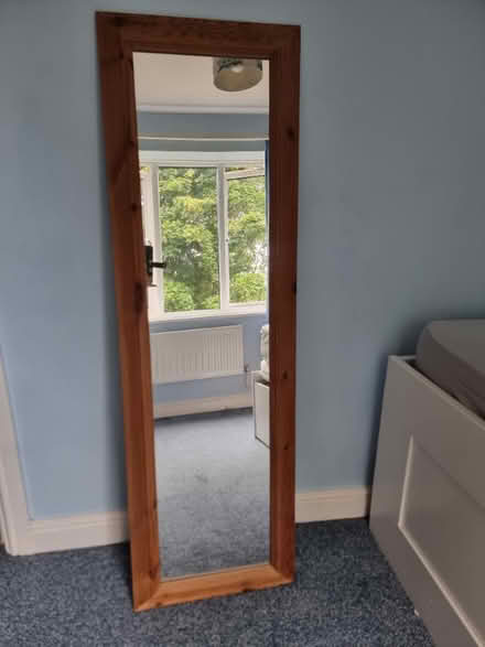 Photo of free Wood framed full length mirror (Loughton MK5) #1