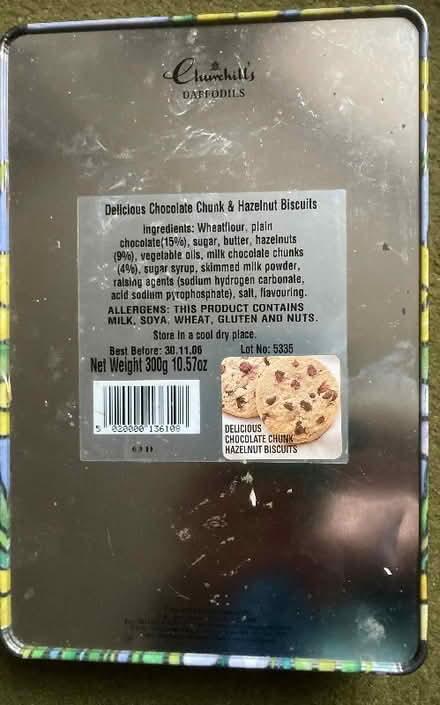 Photo of free Attractive biscuit tin (daffodils) (Bloomsbury WC1H) #2