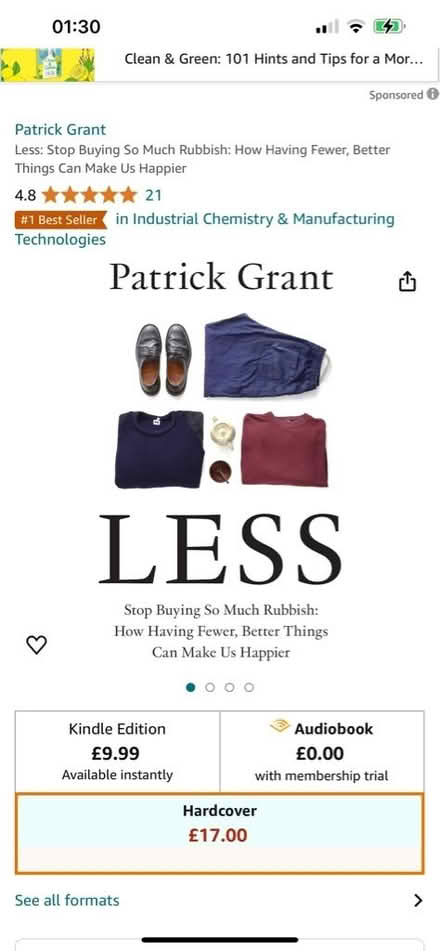 Photo of Patrick Grant’s book “Less” (Newry BT35) #1