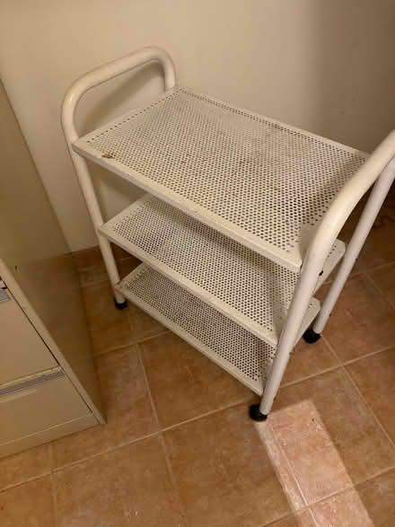 Photo of free White metal shelved trolley (Bayside) #2