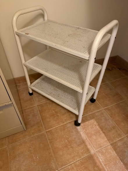 Photo of free White metal shelved trolley (Bayside) #1