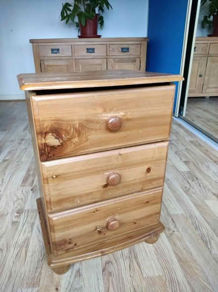Photo of free Bedside table 3 drawers (Horsforth LS18) #1