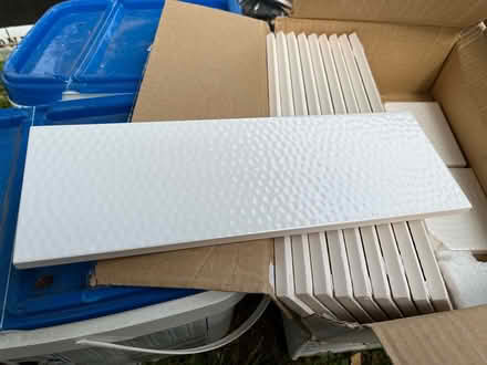 Photo of free White cloud hammered subway tile (Haller Lake) #2