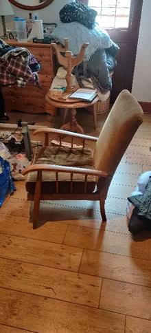 Photo of free 1970s wooden arm chair (Barnacle CV7) #1