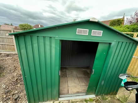 Photo of free 8’ x 6’ green metal shed (KT22) #1