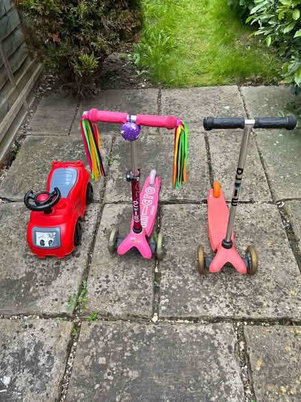 Photo of free Two small scooters, one toy car (Hackney North) #1