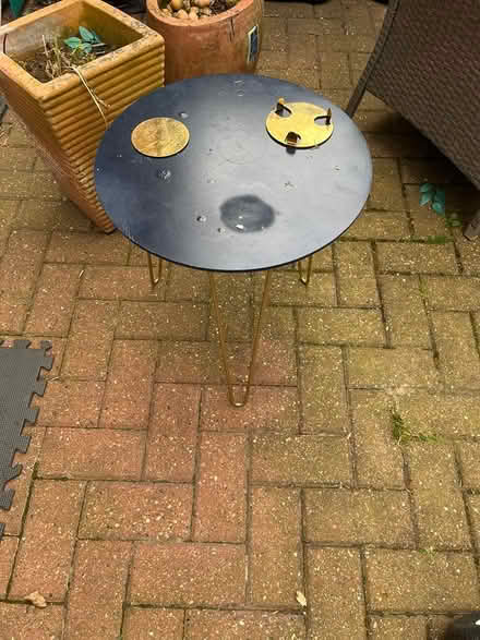 Photo of free Blue Coffee table with gold legs (BR6) #1
