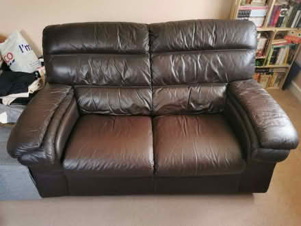 Photo of free Brown Leather 2 Seat Sofa (West Watford WD18) #1