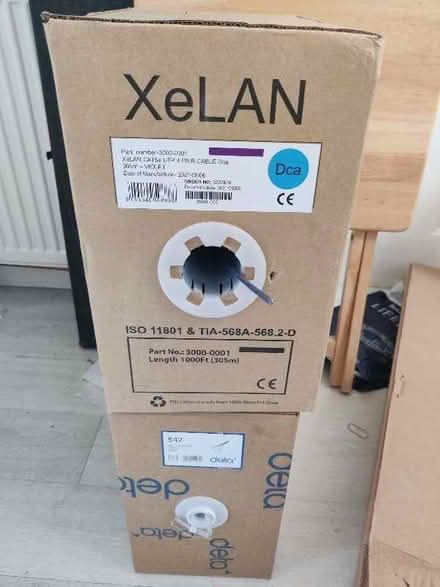 Photo of free 2x 300meter boxes of cat 5e UTP network cable (Church RG2) #1