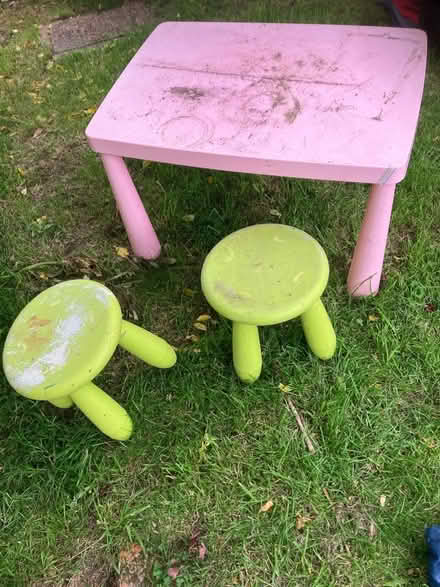 Photo of free Plastic kids table and chairs (Kempston rural) #1