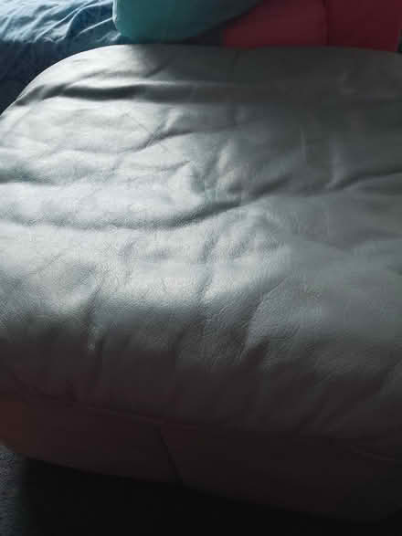 Photo of free Blue footstool pouffe (Barry) #1