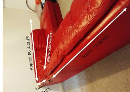 Photo of free Red leather corner sofa (IP3) #1