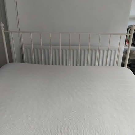 Photo of free White metal double bed (NE39 Victoria Garesfield) #2