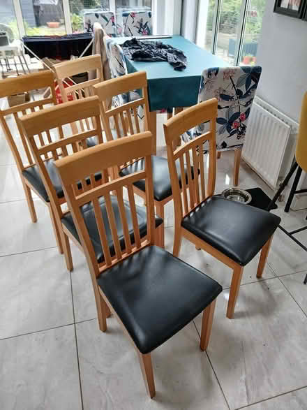 Photo of free 6 beech dining chairs (Ballinteer Dublin 16) #1