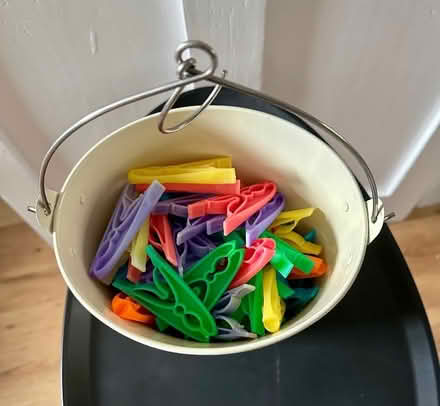 Photo of free Cream metal hanging peg bucket (Holbeach St Marks PE12) #2