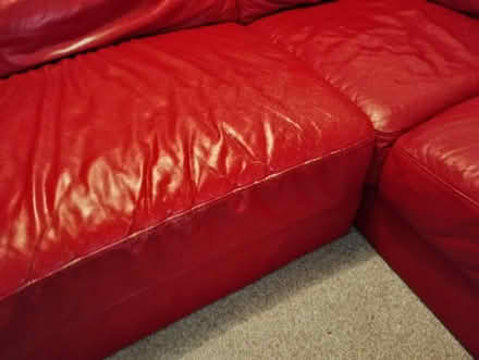 Photo of free Red leather corner sofa (IP3) #3