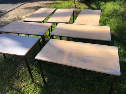 Photo of free Wooden & Steel Tables x 7 (Hazelbrook) #3