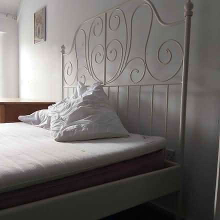 Photo of free White metal double bed (NE39 Victoria Garesfield) #1