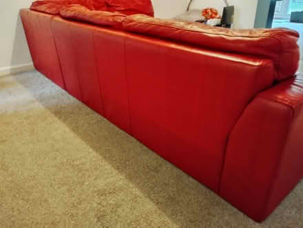 Photo of free Red leather corner sofa (IP3) #2
