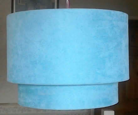 Photo of free Two chrome table lamps with matching blue lamp shade (Harborne B32) #2