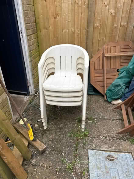 Photo of free Plastic garden chairs x4 (HP12) #1