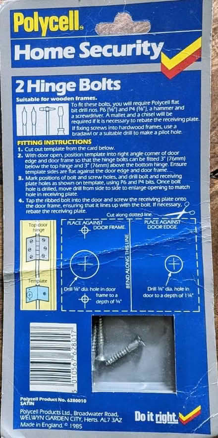 Photo of free Security Himge Bolts (TW9) #2
