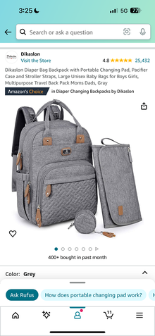 Photo of free Large gray diaper bag (Shepherd Park DC) #1