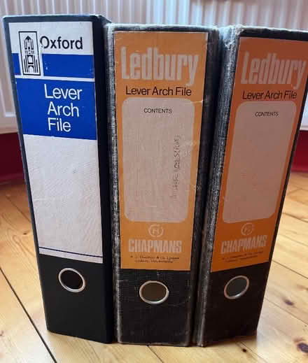 Photo of free 3 large (old) lever arch files (Nether Edge S7) #1