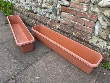 Photo of free Long Plastic Planters Plant Pots x2 (BN11) #1