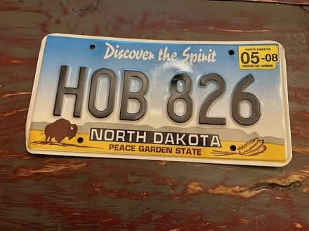 Photo of free North Dakota license plate (Swarthmore) #1