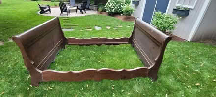 Photo of free Wood sleigh bed- double (Central Naperville) #2