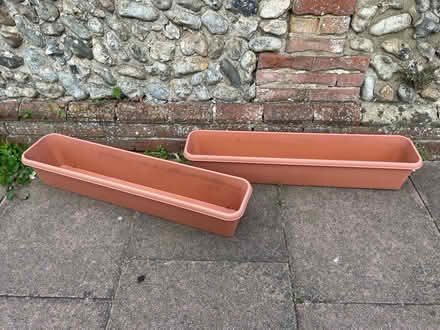Photo of free Long Plastic Planters Plant Pots x2 (BN11) #2