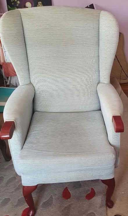 Photo of free Duck egg blue armchair (Stonehouse GL10) #1