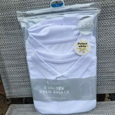 Photo of free 2 brand new white polo shirts - age 11 (Whittlebury NN12) #1