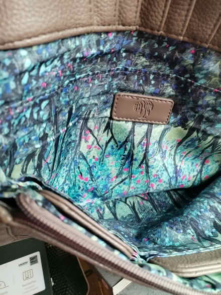 Photo of free grey leather bag. beautifully lined. (Hampden Park BN22) #2