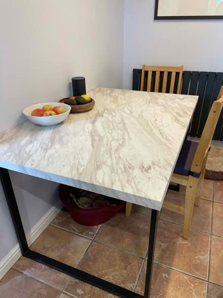 Photo of free White table with false marble top (EH16, Liberton) #3
