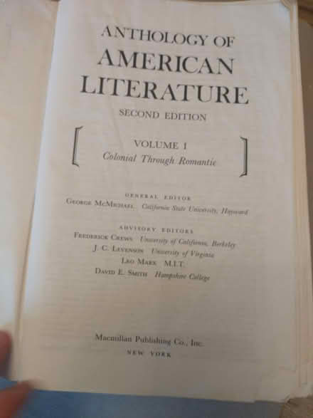 Photo of free Early US Literature Anthology (Darien) #3