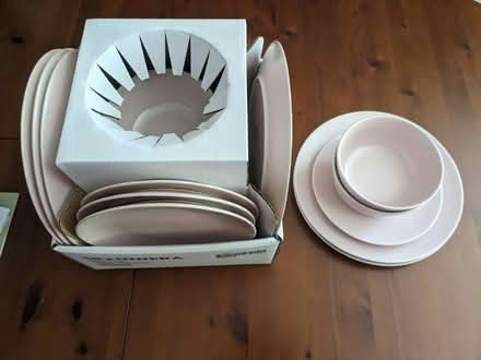 Photo of free IKEA Pink Dinner Set - dinner plates, 4 side plates, bowls (Sharmans Cross B91) #2