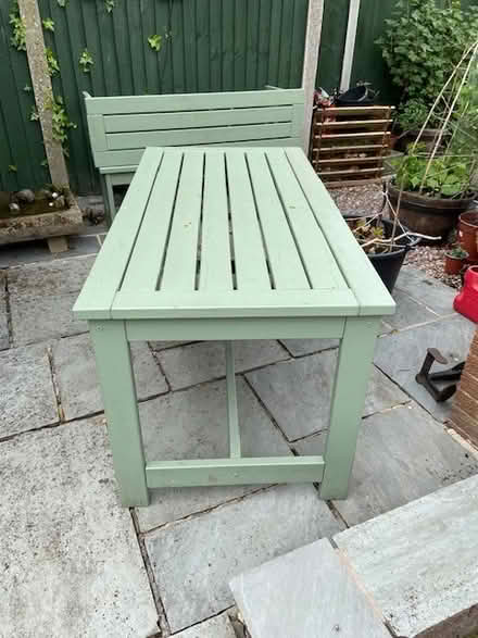Photo of free wooden garden table and two benches (Simonstone BB12) #3