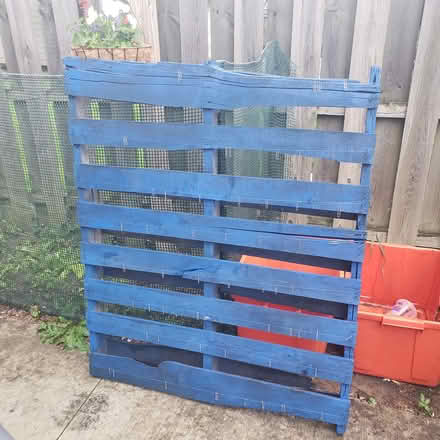 Photo of free Blue wooden pallet (Merriman and Joy neighborhood) #1