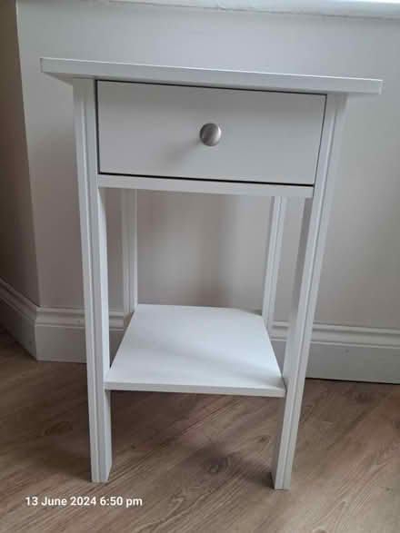 Photo of free Small white bedside cabinet (Linslade, Leighton Buzzard LU7) #1