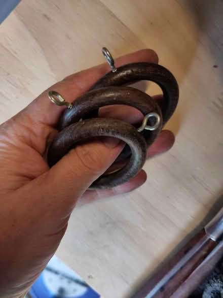 Photo of free 54 Curtain Rings - dark wood (Great Missenden, HP16) #1