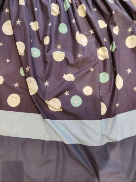 Photo of free Pair of curtains - blue space/planets themed (kids bedroom) (Peachcroft OX14) #1