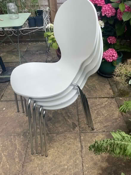 Photo of free White stacking chairs x 4 (Richmond TW9) #2