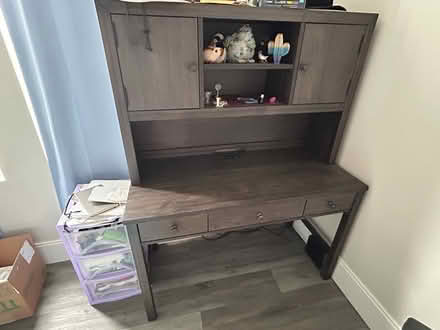 Photo of free Desk with hutch (Near Broadway/Revere Beach Pkw) #1