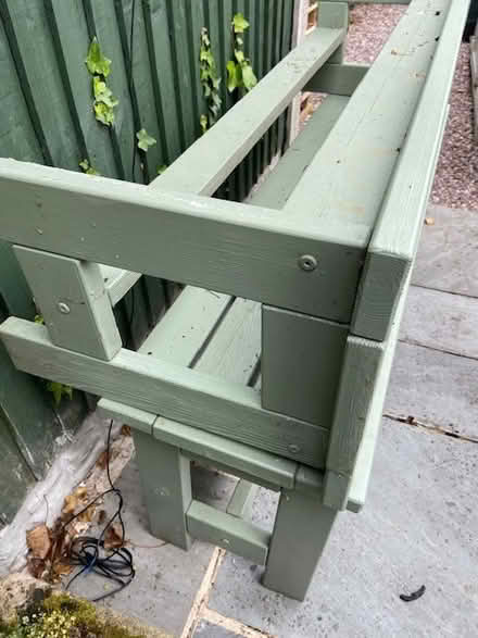 Photo of free wooden garden table and two benches (Simonstone BB12) #2