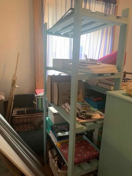 Photo of free Tall shelves turquoise x 2 (Stoneybatter) #1